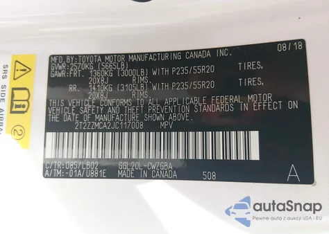 2018 Lexus Rx 350 z USA, uszkodzony, nr VIN 2T2ZZMCA2JC117008